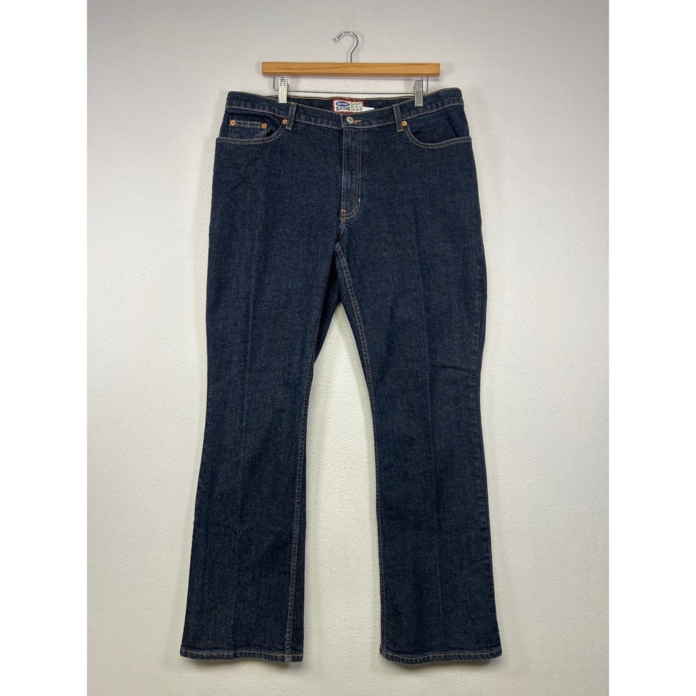 Y2K Old Navy Women 16 Long Dark Wash Blue Bootcut Stretch Denim Jeans RN54023